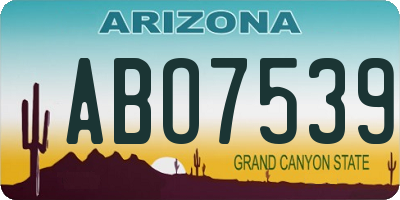 AZ license plate ABO7539