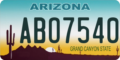 AZ license plate ABO7540