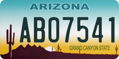 AZ license plate ABO7541