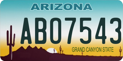 AZ license plate ABO7543