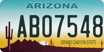 AZ license plate ABO7548