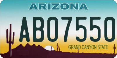 AZ license plate ABO7550