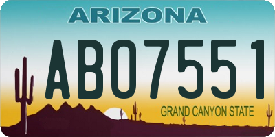 AZ license plate ABO7551