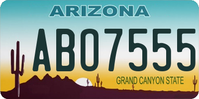 AZ license plate ABO7555