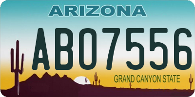 AZ license plate ABO7556
