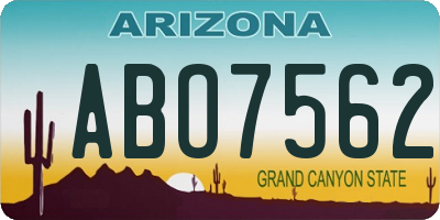 AZ license plate ABO7562