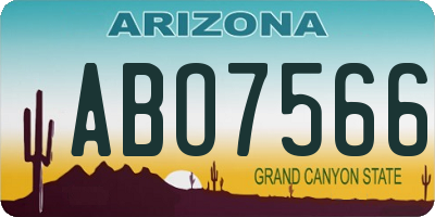 AZ license plate ABO7566