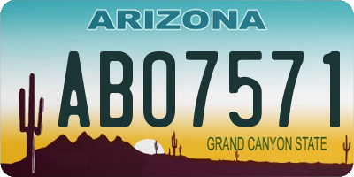 AZ license plate ABO7571