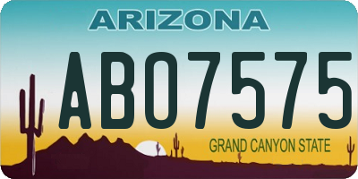 AZ license plate ABO7575
