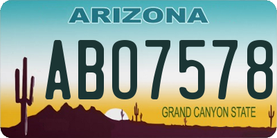 AZ license plate ABO7578