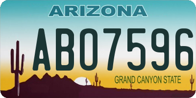 AZ license plate ABO7596