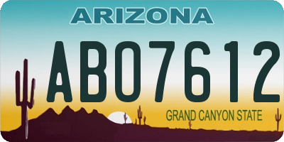 AZ license plate ABO7612