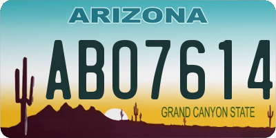 AZ license plate ABO7614