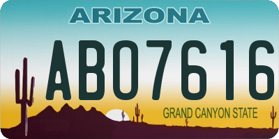 AZ license plate ABO7616