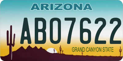 AZ license plate ABO7622