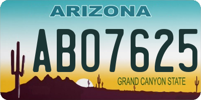 AZ license plate ABO7625