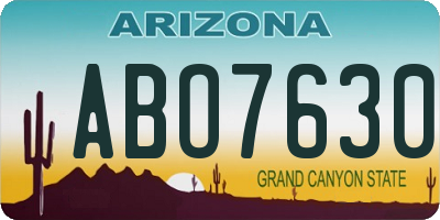 AZ license plate ABO7630