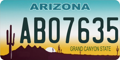 AZ license plate ABO7635