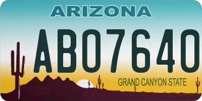 AZ license plate ABO7640