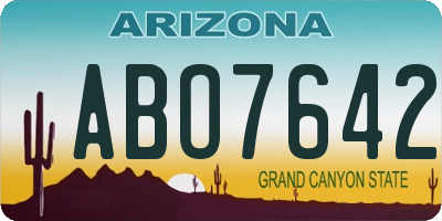 AZ license plate ABO7642
