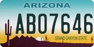 AZ license plate ABO7646