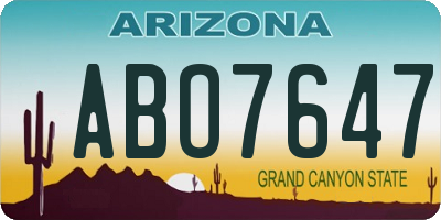 AZ license plate ABO7647