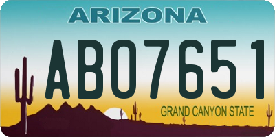 AZ license plate ABO7651