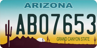 AZ license plate ABO7653