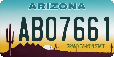 AZ license plate ABO7661