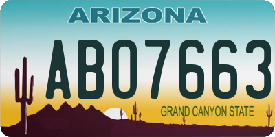 AZ license plate ABO7663