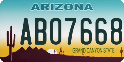AZ license plate ABO7668