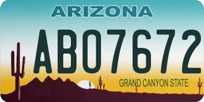 AZ license plate ABO7672