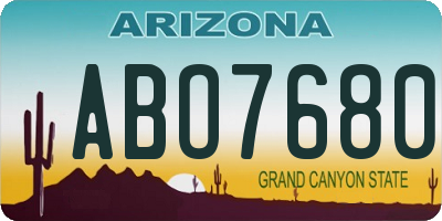 AZ license plate ABO7680
