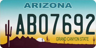 AZ license plate ABO7692