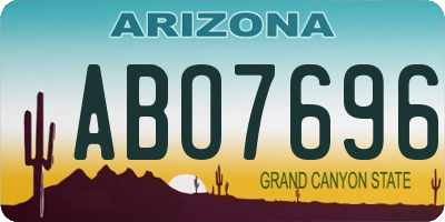 AZ license plate ABO7696
