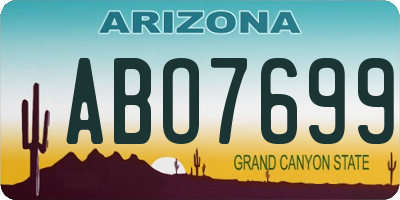 AZ license plate ABO7699