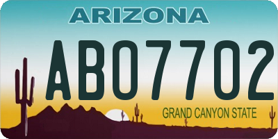 AZ license plate ABO7702