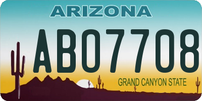 AZ license plate ABO7708