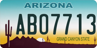 AZ license plate ABO7713