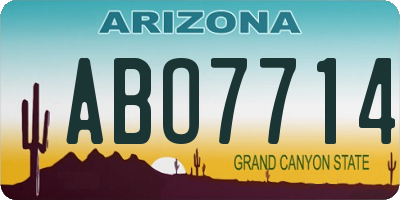 AZ license plate ABO7714