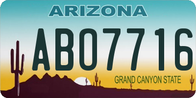 AZ license plate ABO7716