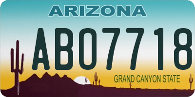 AZ license plate ABO7718