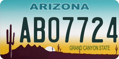 AZ license plate ABO7724