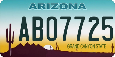 AZ license plate ABO7725