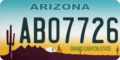AZ license plate ABO7726