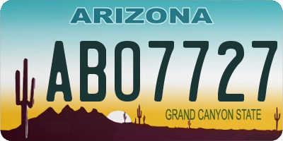 AZ license plate ABO7727