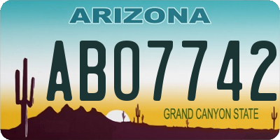 AZ license plate ABO7742