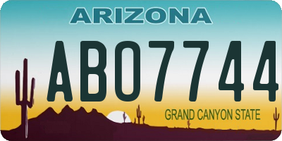 AZ license plate ABO7744