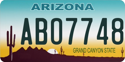 AZ license plate ABO7748