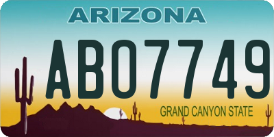 AZ license plate ABO7749